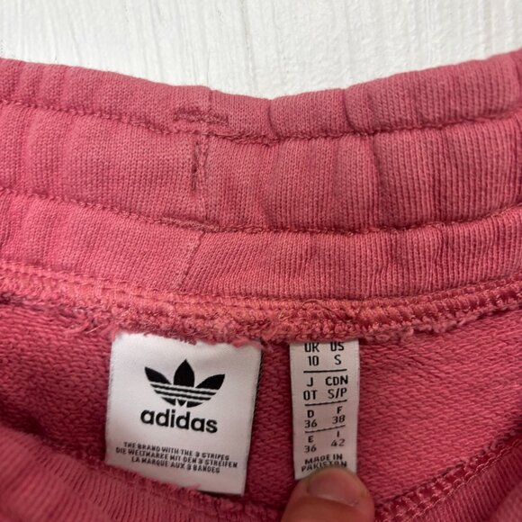 Adidas Jogger Sweatpants Pink Solid Pull On Athletic Tapered Drawstring Active S - Picture 3 of 6